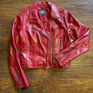 Wild fable red PU pleather moto jacket